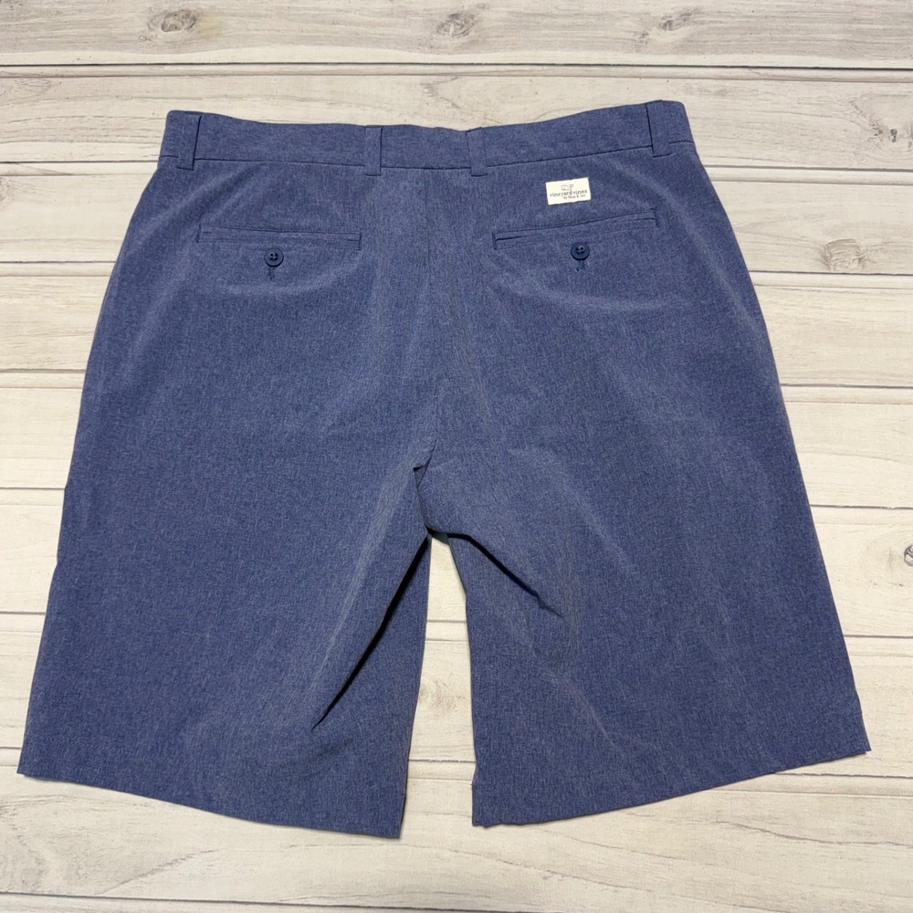 Vineyard Vines Performance Shorts Mens 34 Blue Stretch Golf Active Heathered